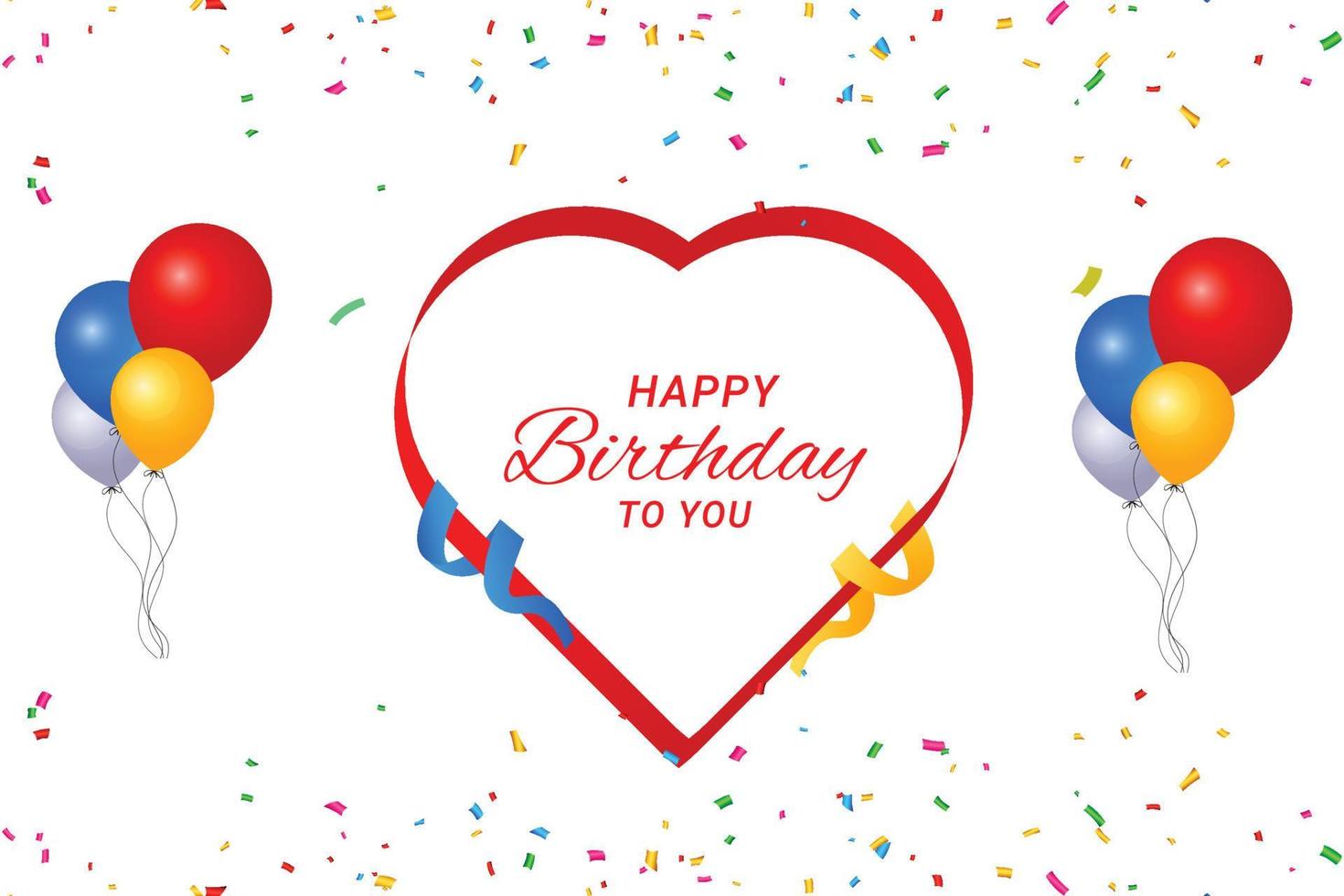 Happy Birthday text design into Heart. vector