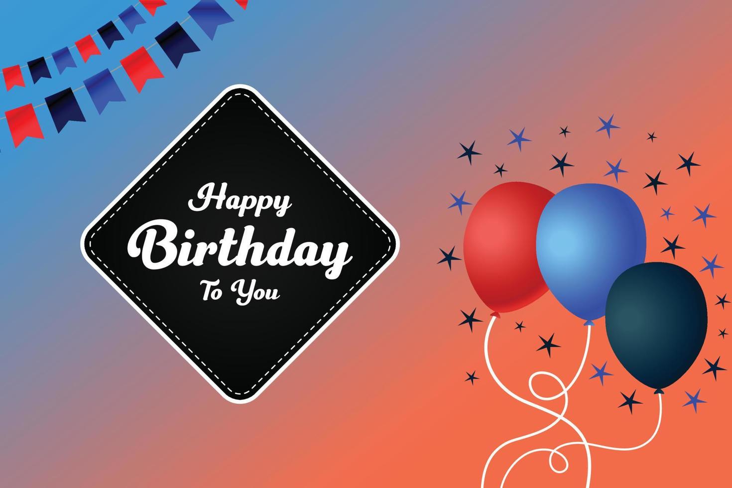 Happy birthday To You card design with balloons vector illustration.