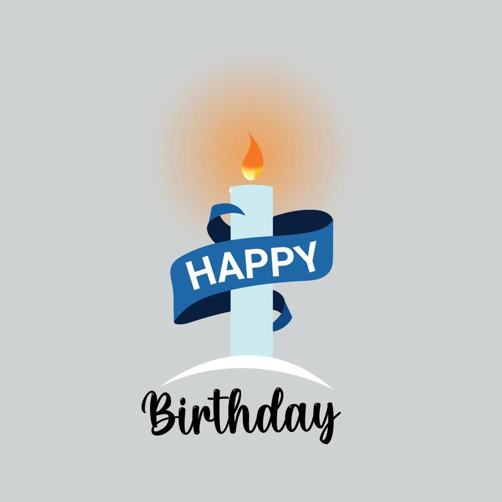 Happy birthday text with birthday candles vector