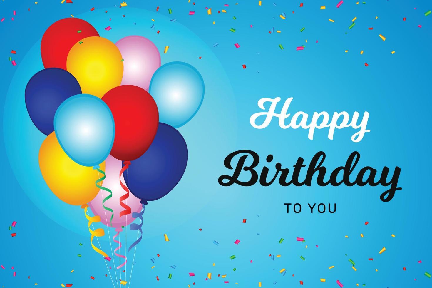 Happy birthday banner design with balloons illustration. vector