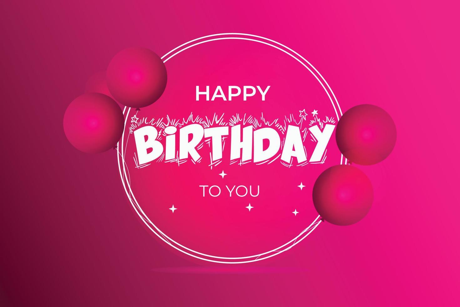Happy birthday to you background design with balloons. vector