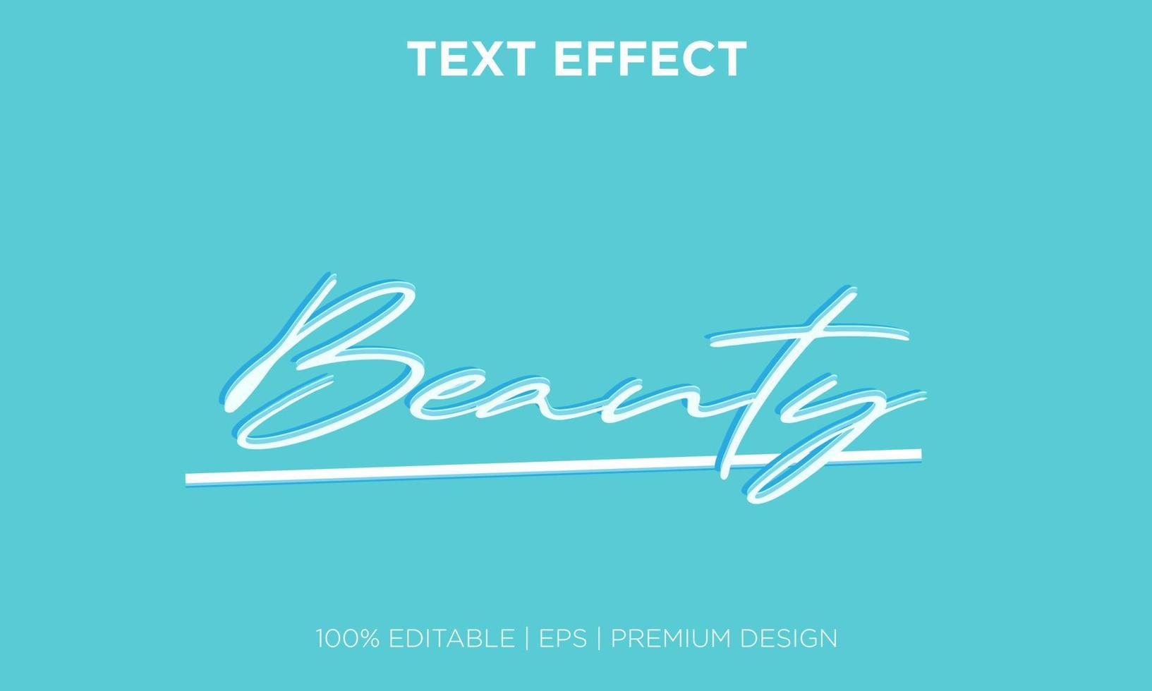belleza de estilo de efecto de texto editable vector