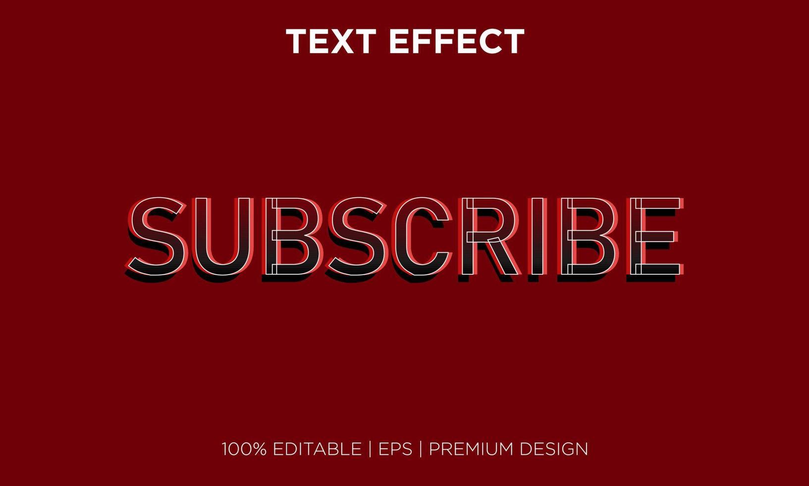 editable text effect style subscribe vector