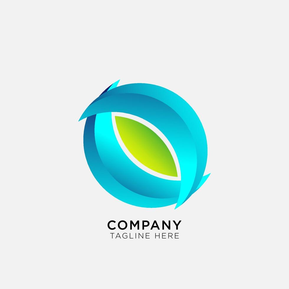 Abstract logo design element gradation color line shape vector