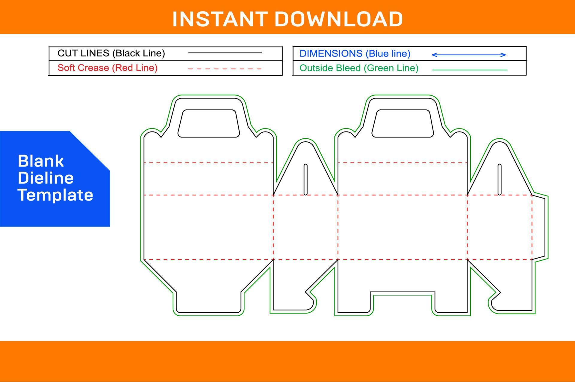 Cake box template or cake box dieline template and packaging design