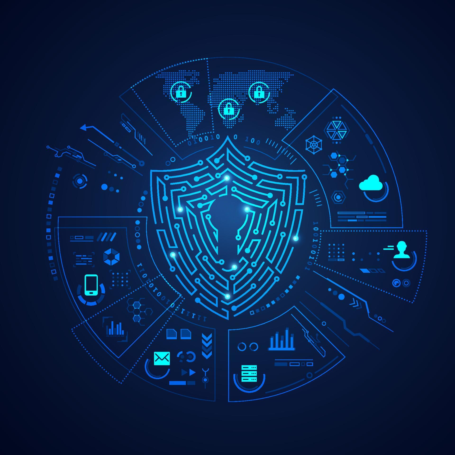 Data Protection Interface 14526731 Vector Art at Vecteezy