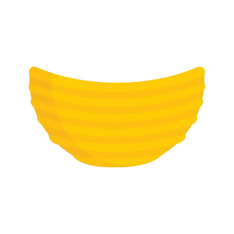 Rippled cheese chips icon, flat style vector