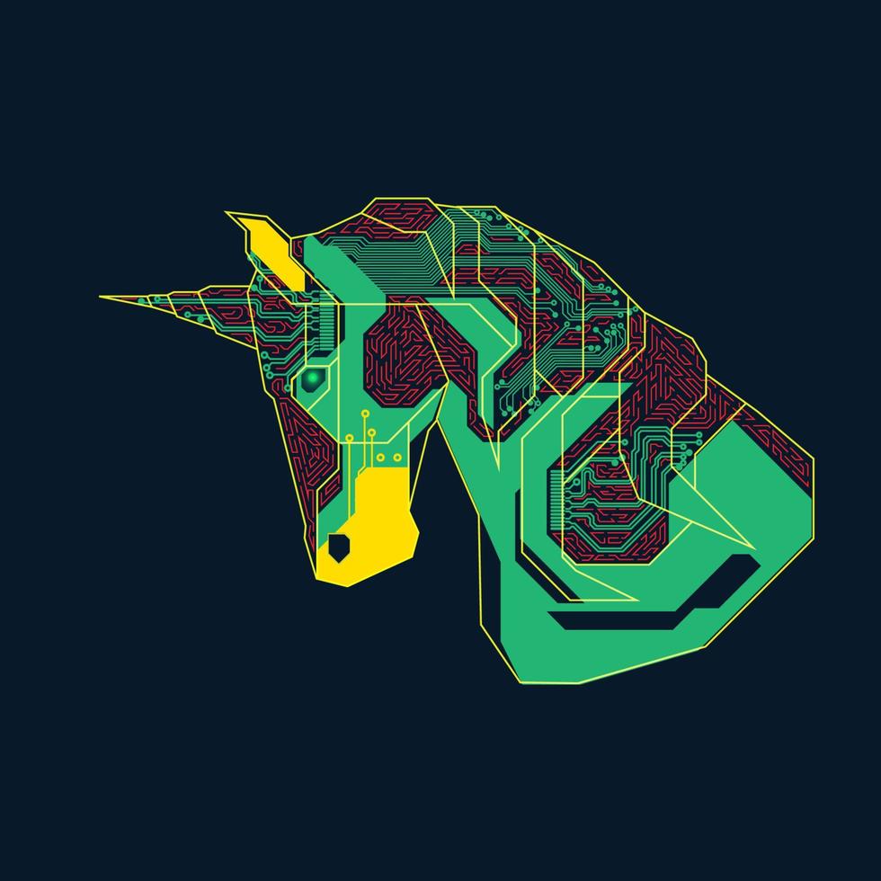 vivid electronic unicorn vector