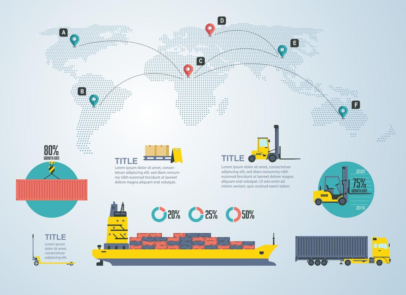 global logistics Infographics vector