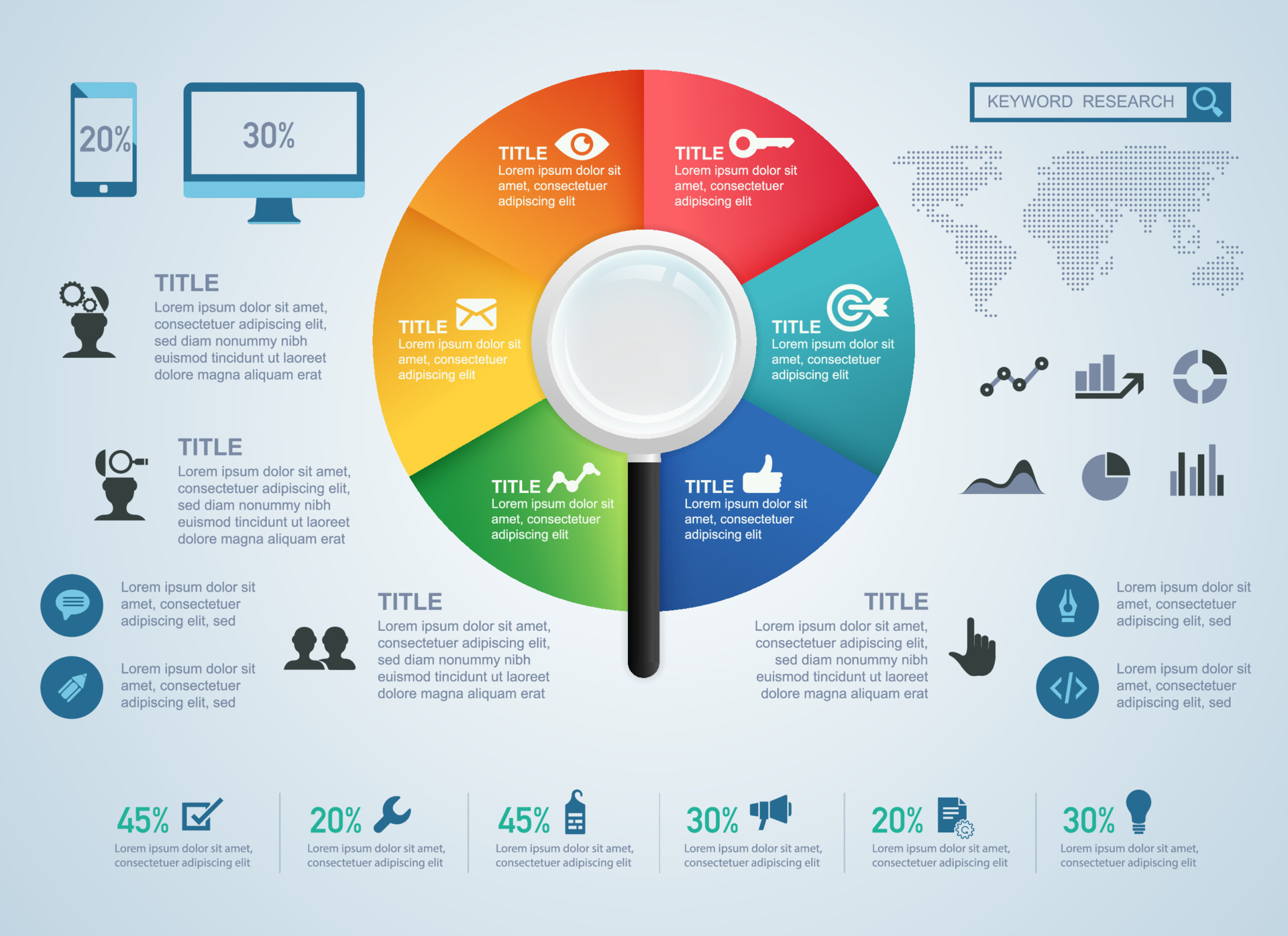 keyword research infographic 14526798 Vector Art at Vecteezy