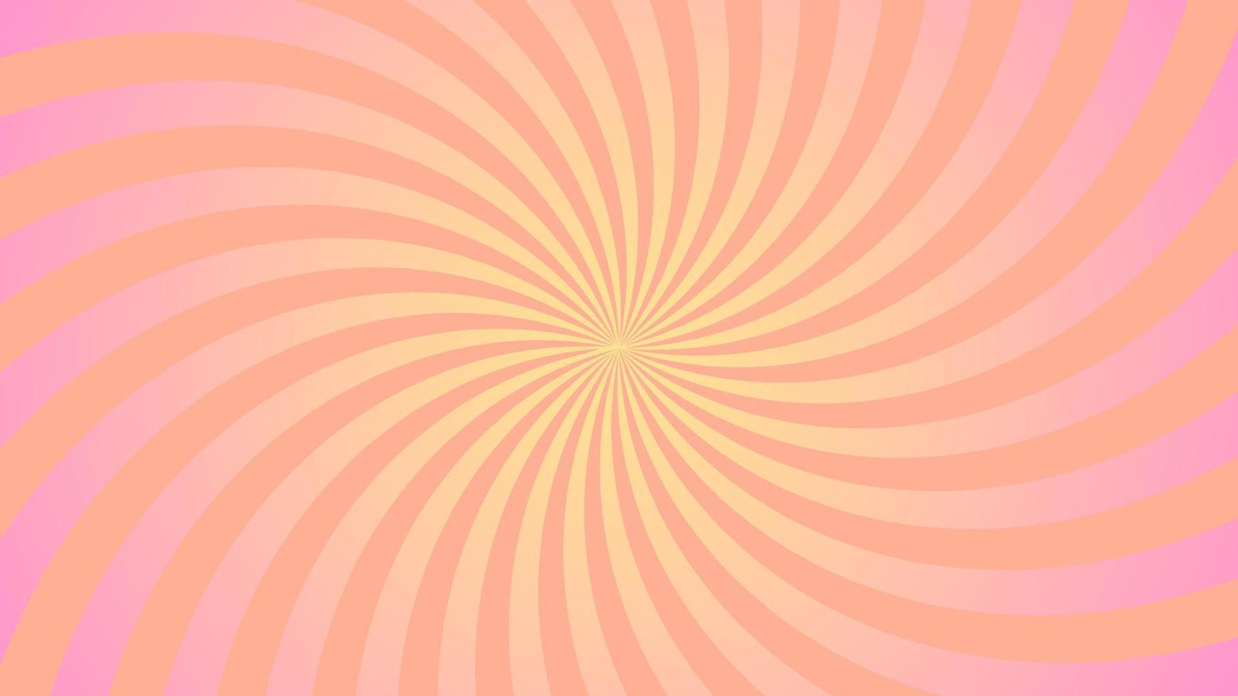 gradient pink and yellow spin spiral sunburst background illustration, perfect for backdrop, wallpaper, banner, postcard, background for your design vector