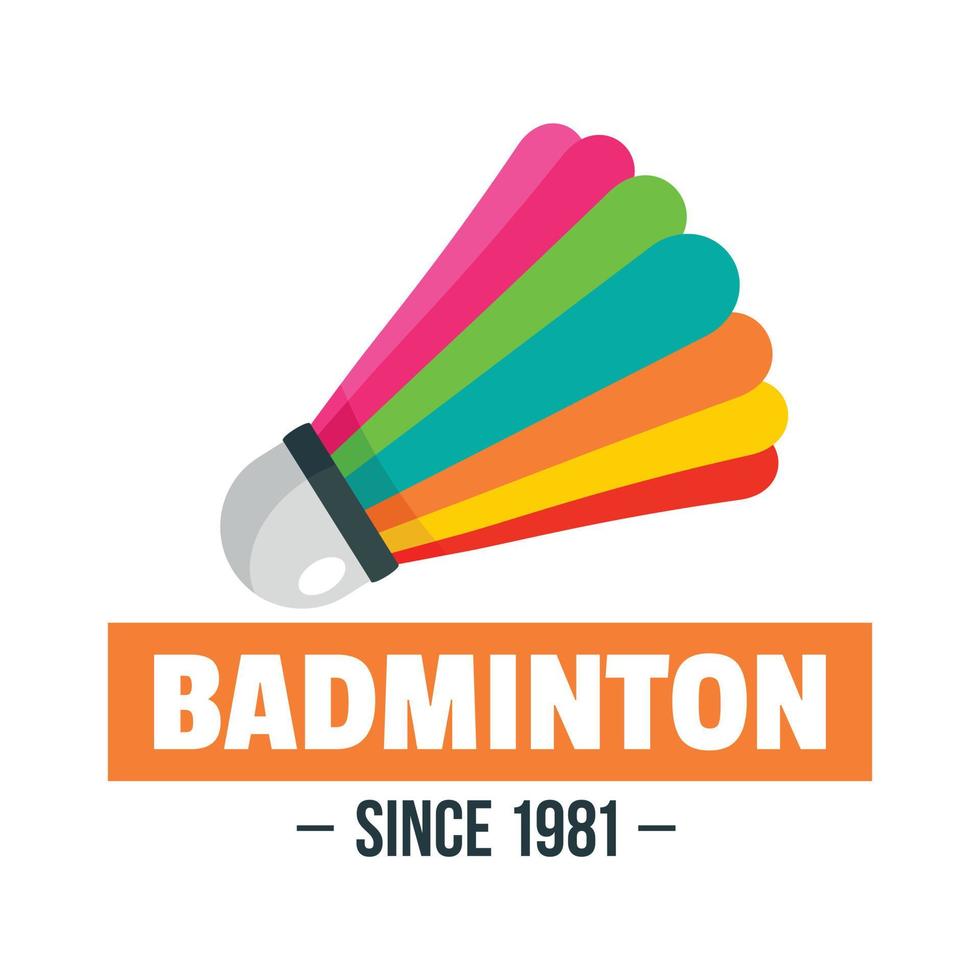 logotipo de bádminton, estilo plano vector