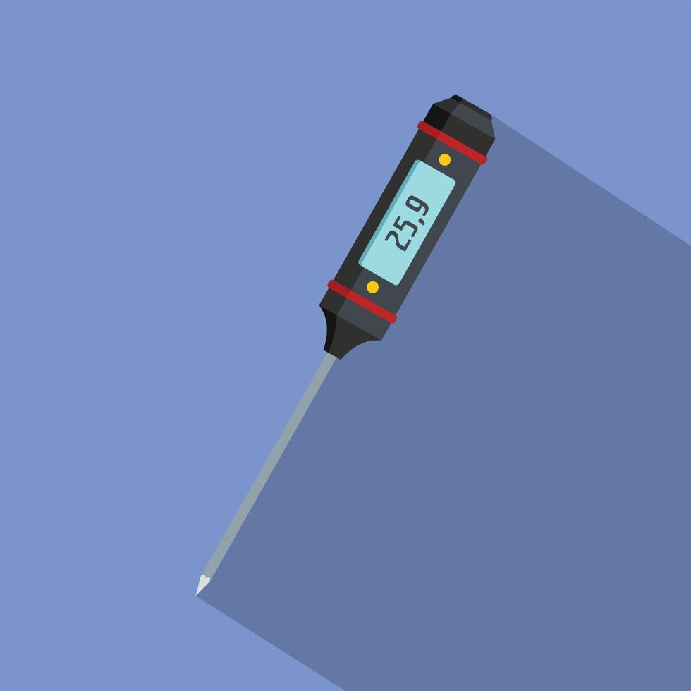 Laboratory thermometer icon, flat style vector