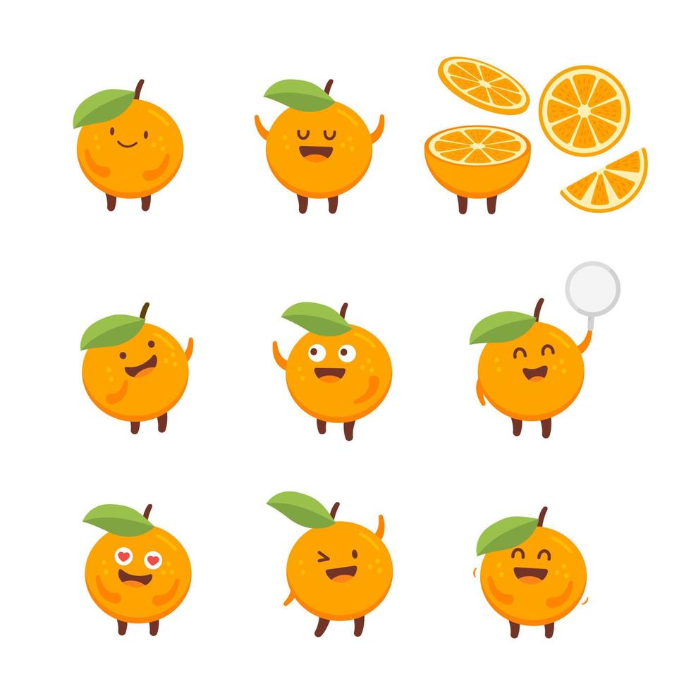 personaje de dibujos animados naranja vector