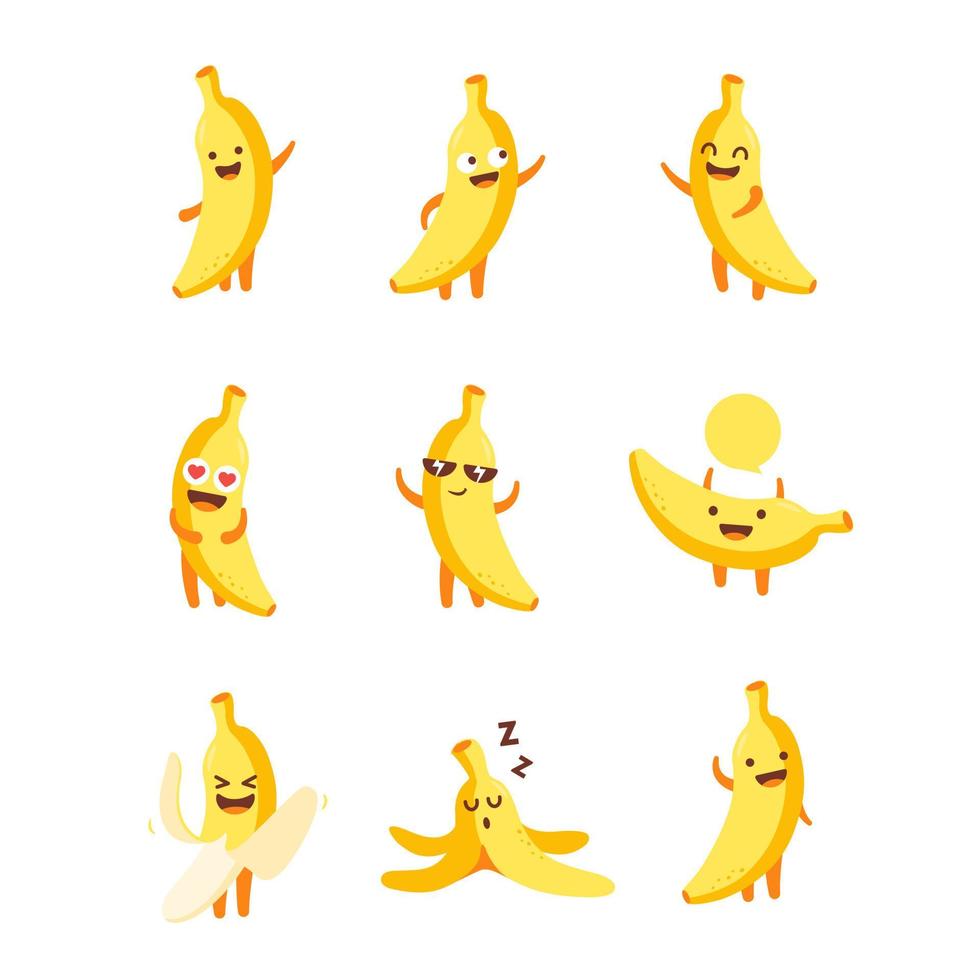 personaje de dibujos animados de plátano vector