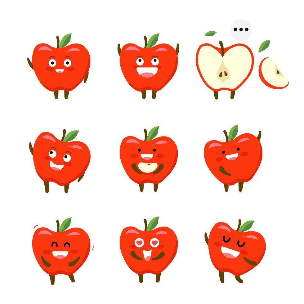 personaje de dibujos animados de manzana vector