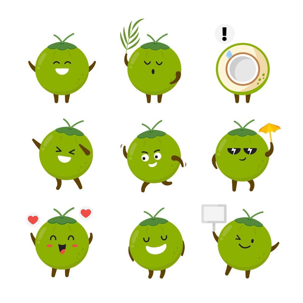 Coconut Cartoon Character vector