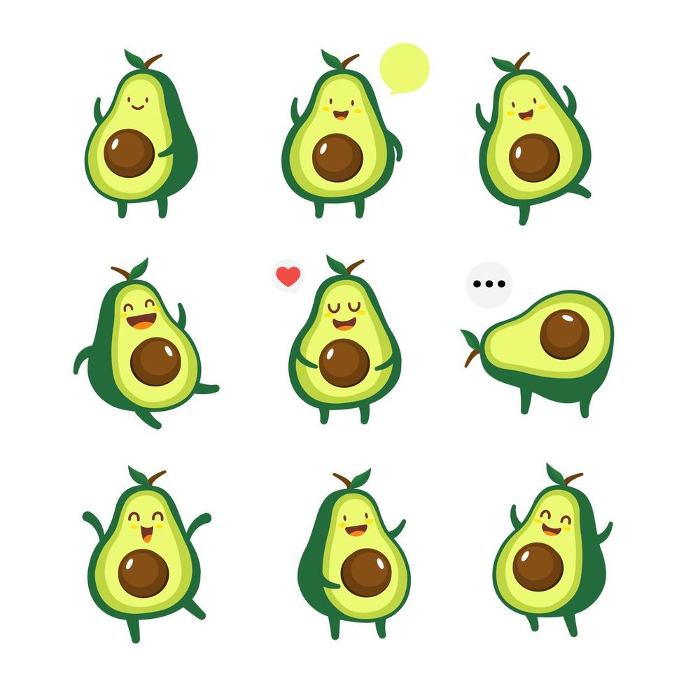 personaje de dibujos animados de aguacate vector