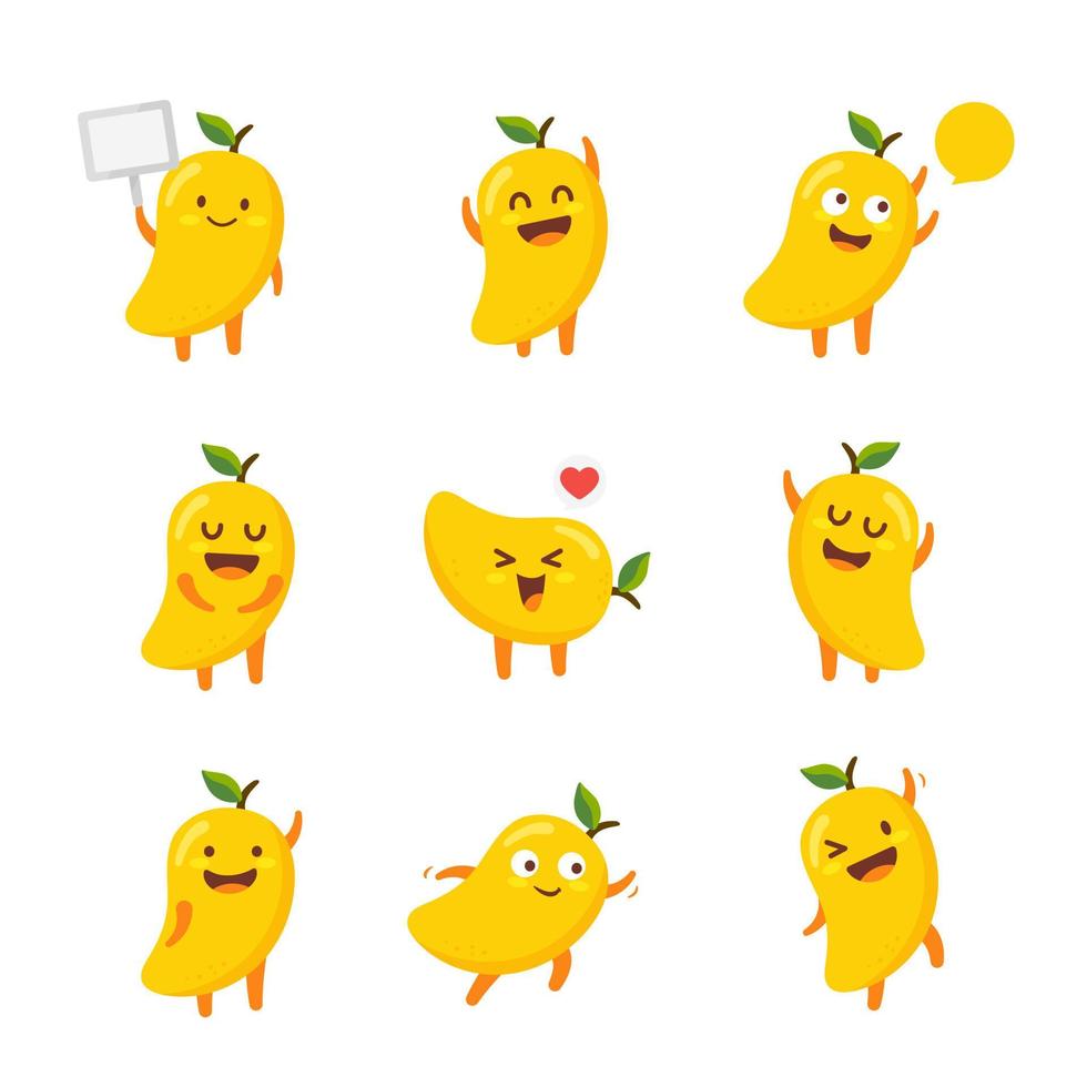 personaje de dibujos animados de mango vector