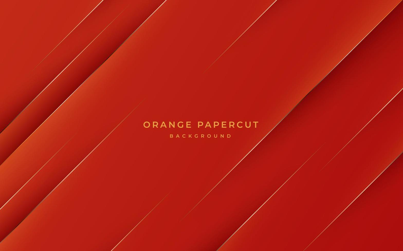 abstract red papercut diagonal stripe with gold line shadow and light background. eps10 vector