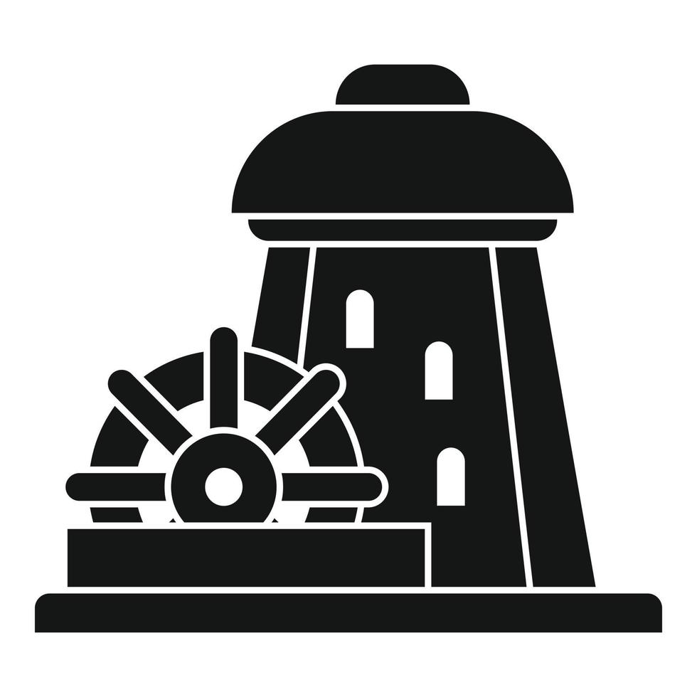 Water mill tower icon, simple style vector