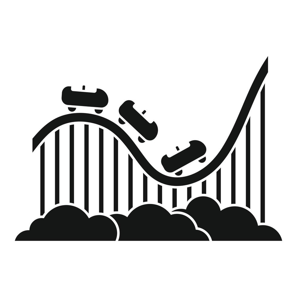 Roller coaster park icon, simple style vector