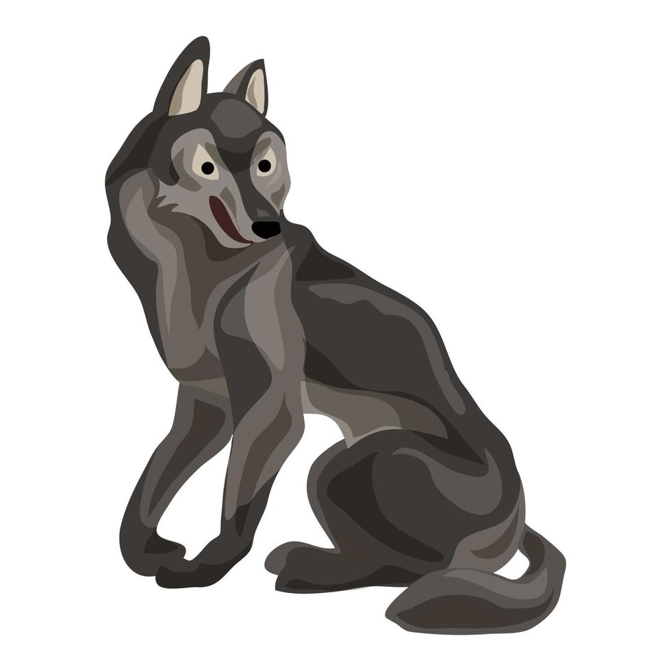 icono de lobo del bosque, estilo de dibujos animados vector