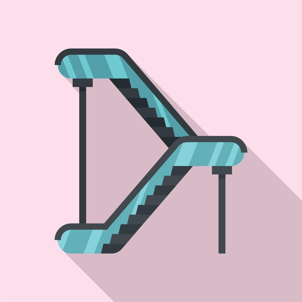 icono de escalera mecánica doble, estilo plano vector