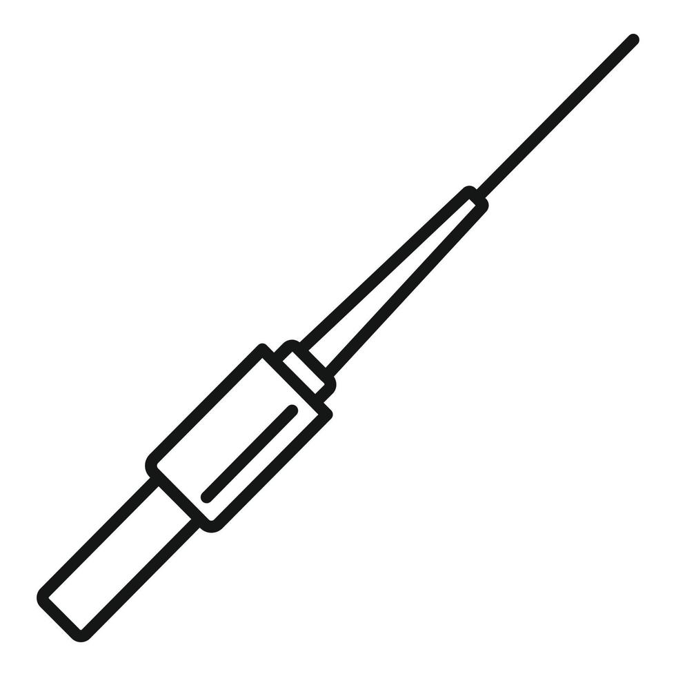 Piercing needle icon, outline style vector