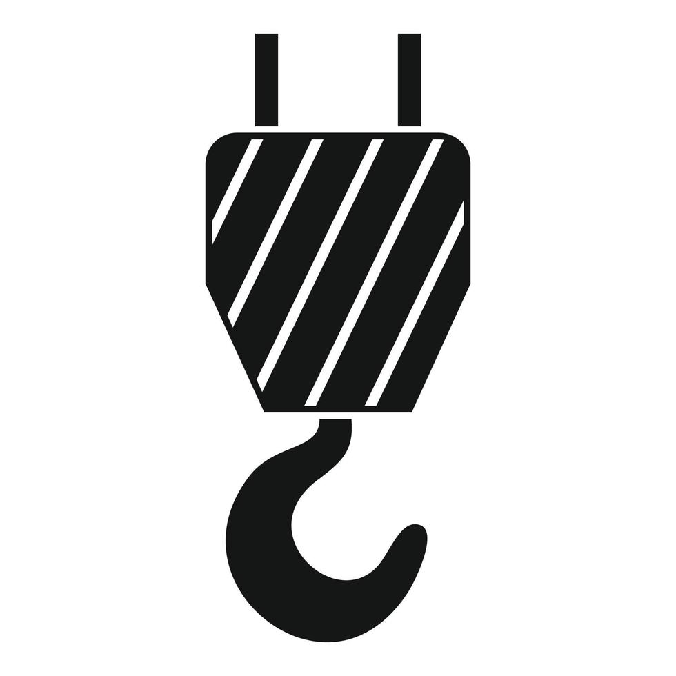Aircraft repair crane hook icon, simple style vector