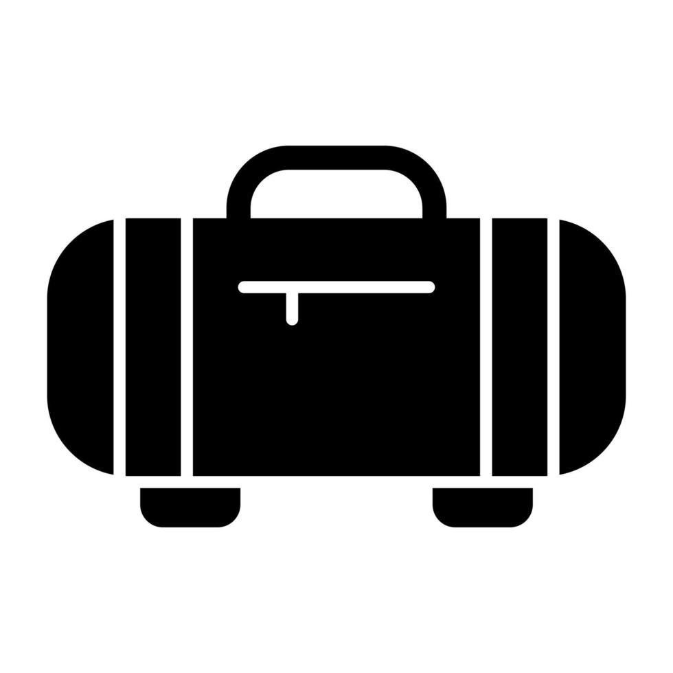 A solid design icon of gym bag vector