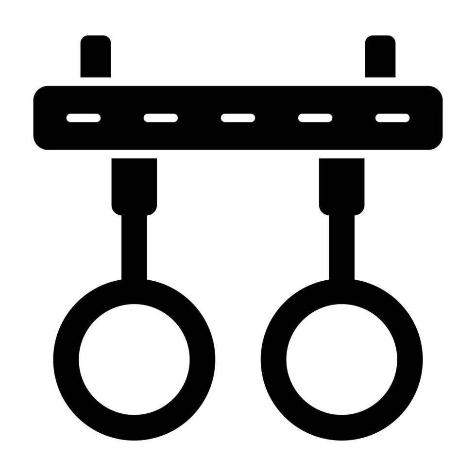 Vector design of gymnastic rings, solid icon