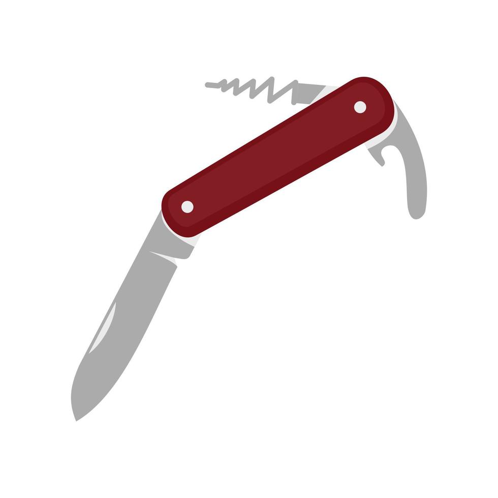 Swiss knife icon, flat style vector