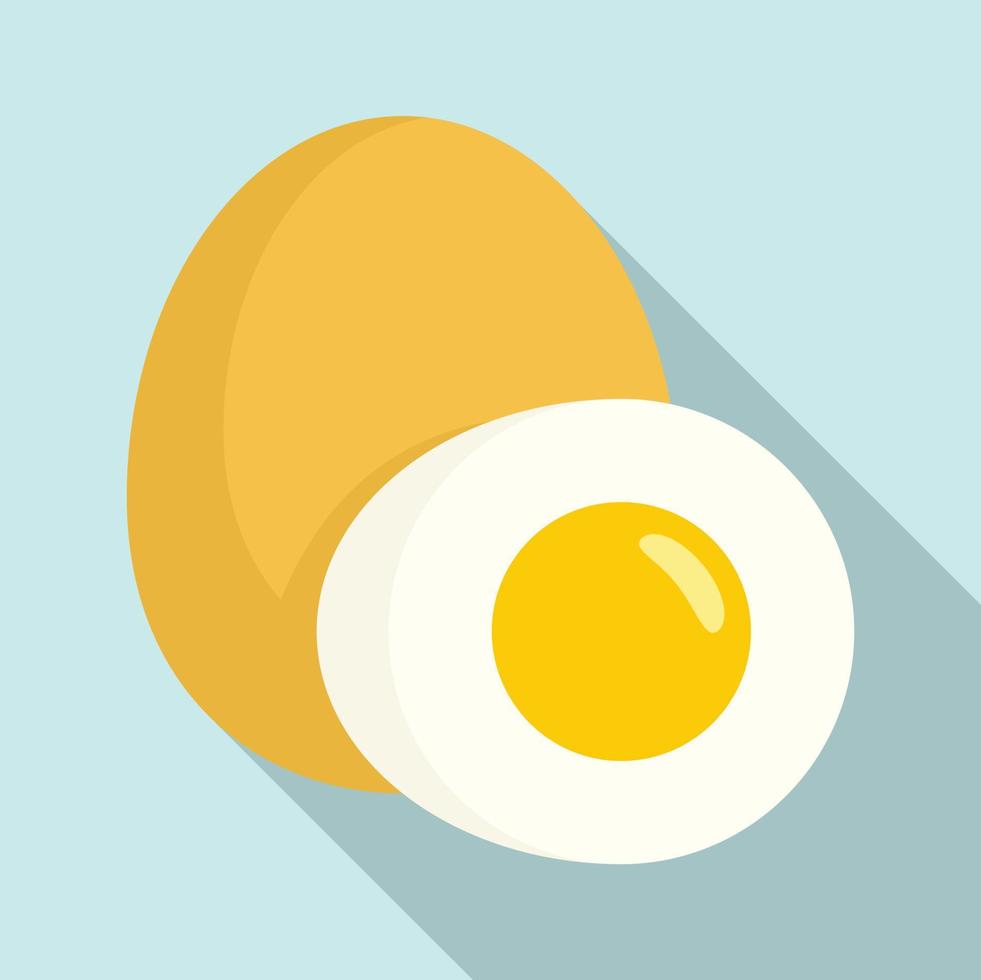 Boiled egg icon, flat style vector