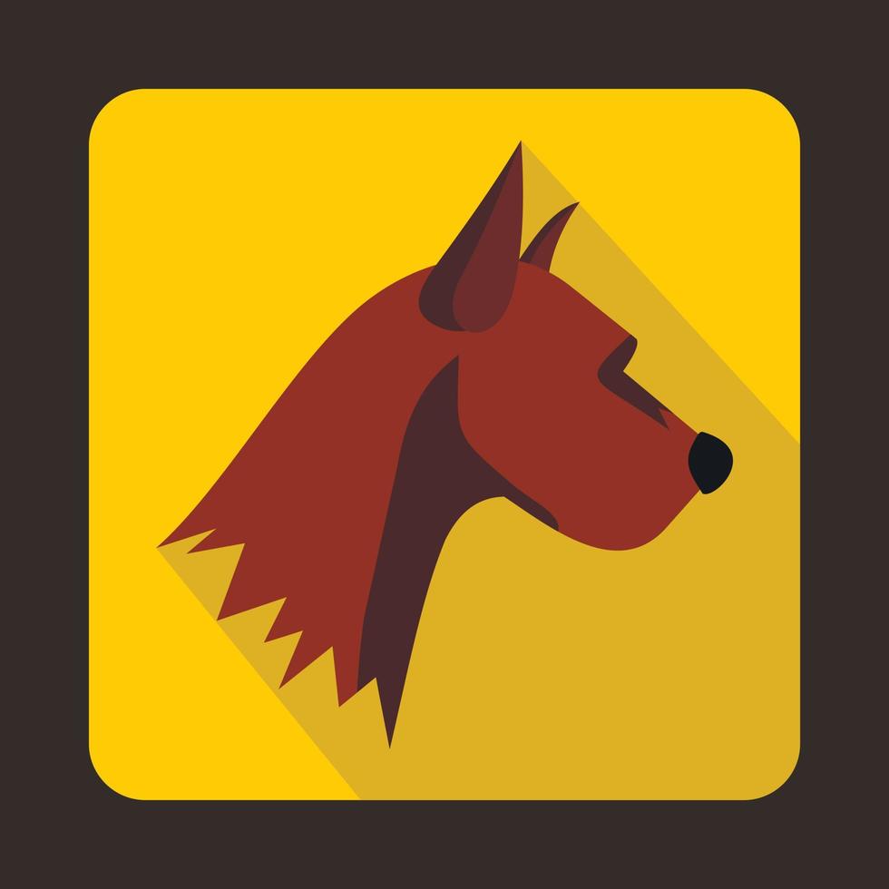 Dog head icon, flat style vector