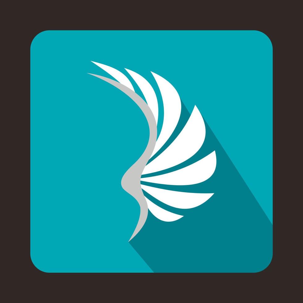 White wing icon in flat style vector