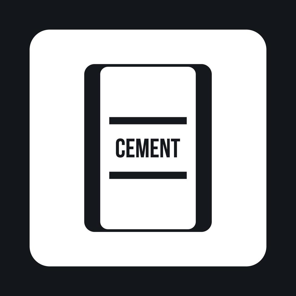 icono de bolsa de cemento, estilo simple vector