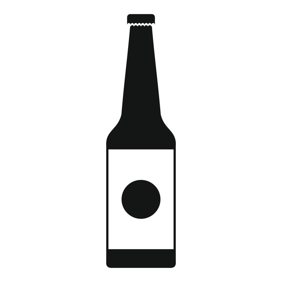 icono de botella de agua, estilo negro simple vector