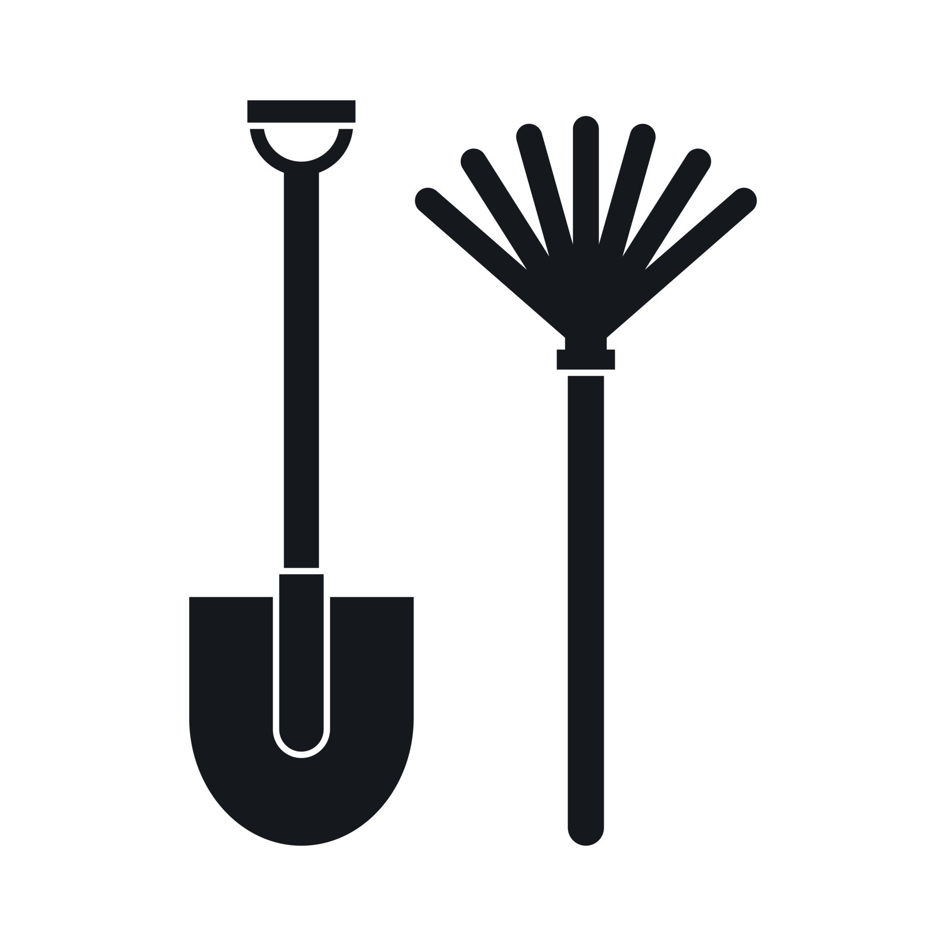 Rake and shovel icon, simple style 14527047 Vector Art at Vecteezy