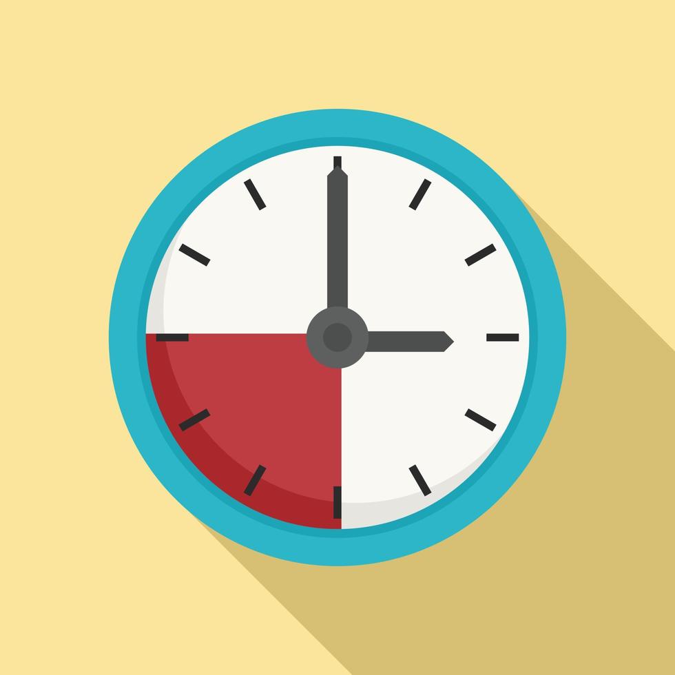 Deadline time clock icon, flat style vector