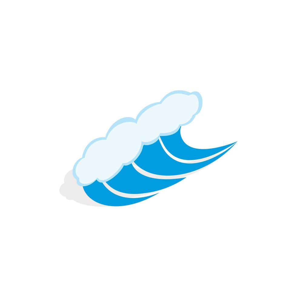 Water wave icon, isometric 3d style vector