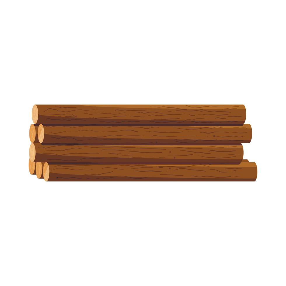 Logs of trees icon, cartoon style vector