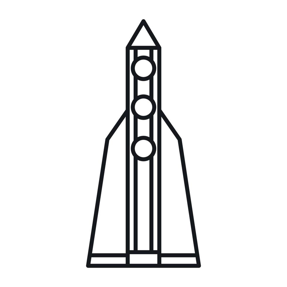 Rocket icon, outline style vector