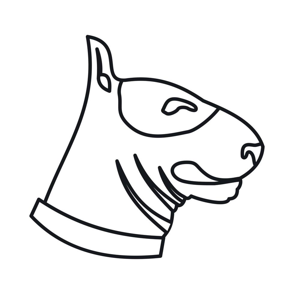 icono de perro bull terrier, estilo de esquema vector