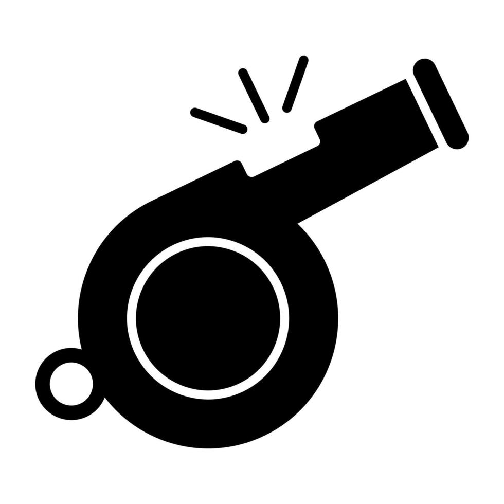 A shrill sound icon, solid design of whistle vector