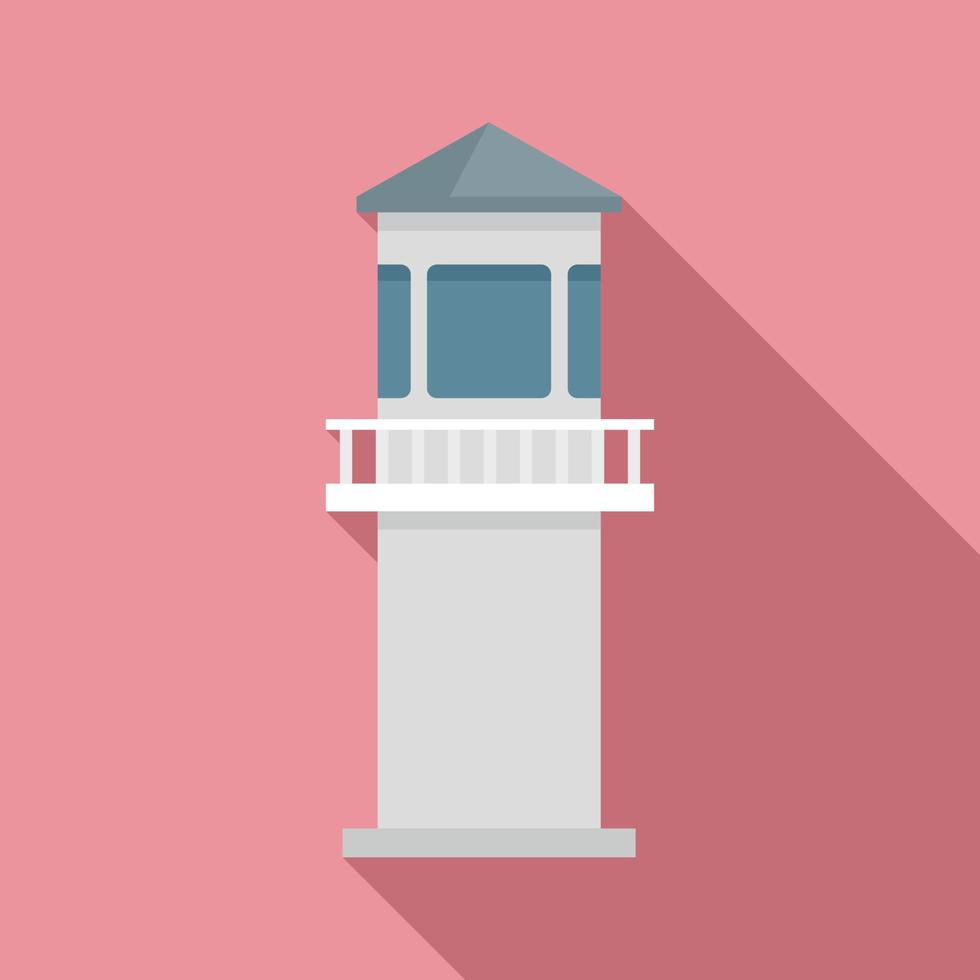 icono de la torre de guardia de la prisión, estilo plano vector