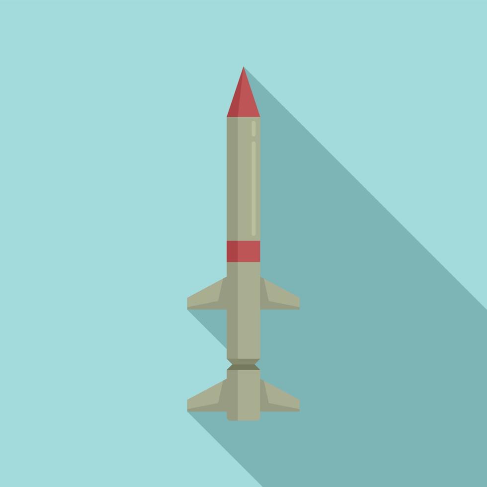 Missile projectile icon, flat style vector