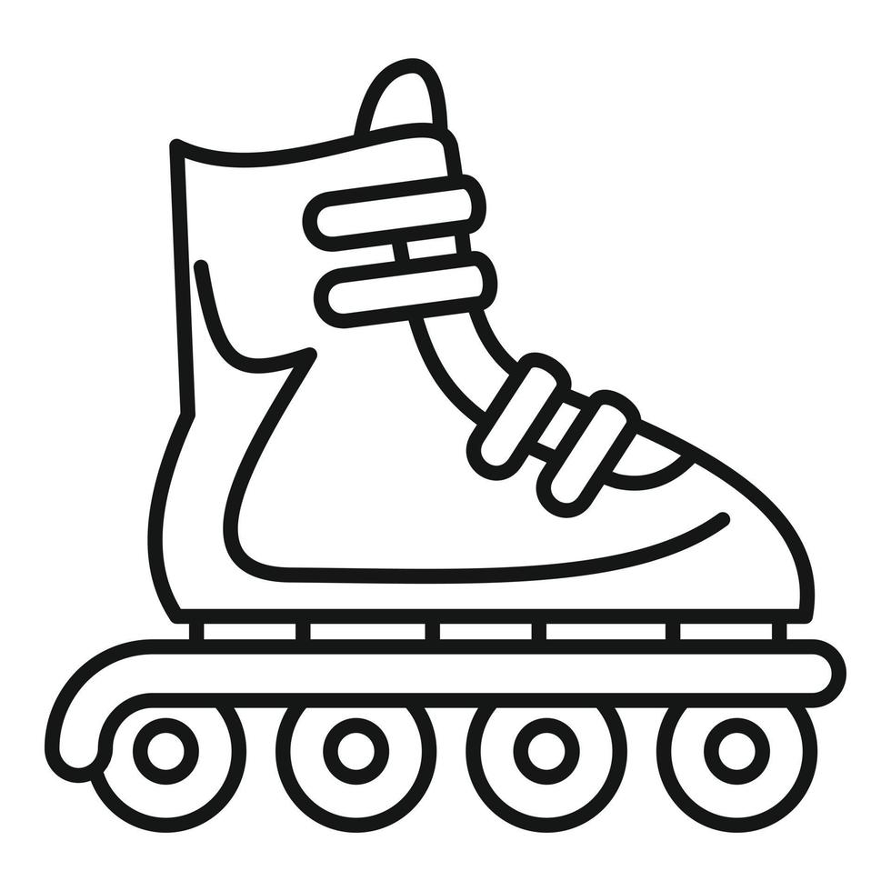 icono de patines en línea, estilo de esquema vector