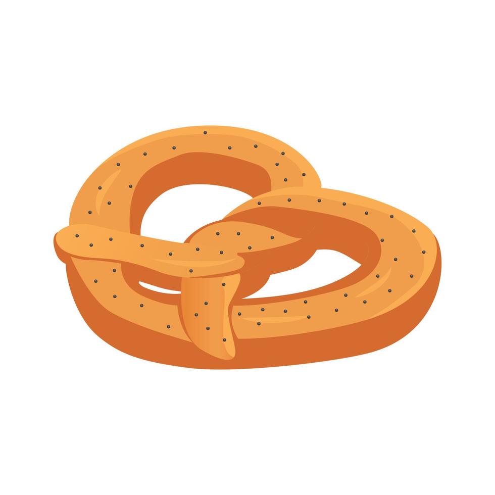 icono de pretzel alemán suave al horno, estilo isométrico vector