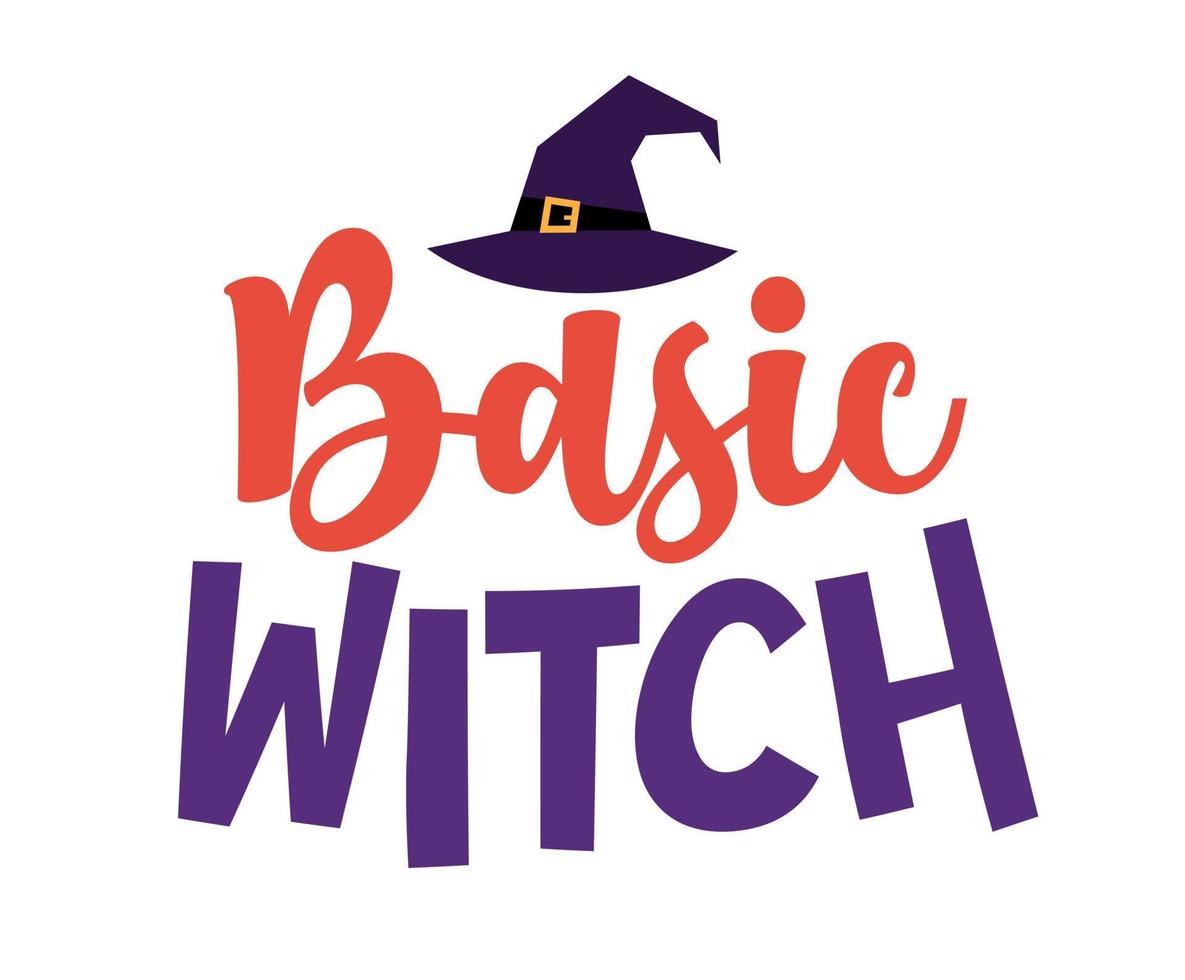 Basic Witch Halloween Tshirt, Halloween Family Tshirt, Halloween Party Tee, Good for Clothes, Greeting Card, Poster, and Mug Design. vector